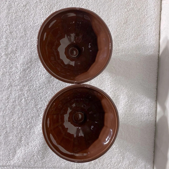 Houston Harvest Hershey Brown Ceramic Sundae Dishes x2 - Picture 5 of 13